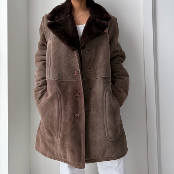 1970s Montreal Leather Garment Brown Sheepskin Coat - X-Large - Picture 2 of 5